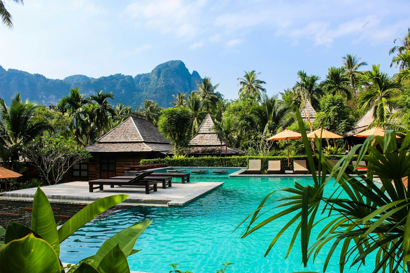 Tropical resort pool